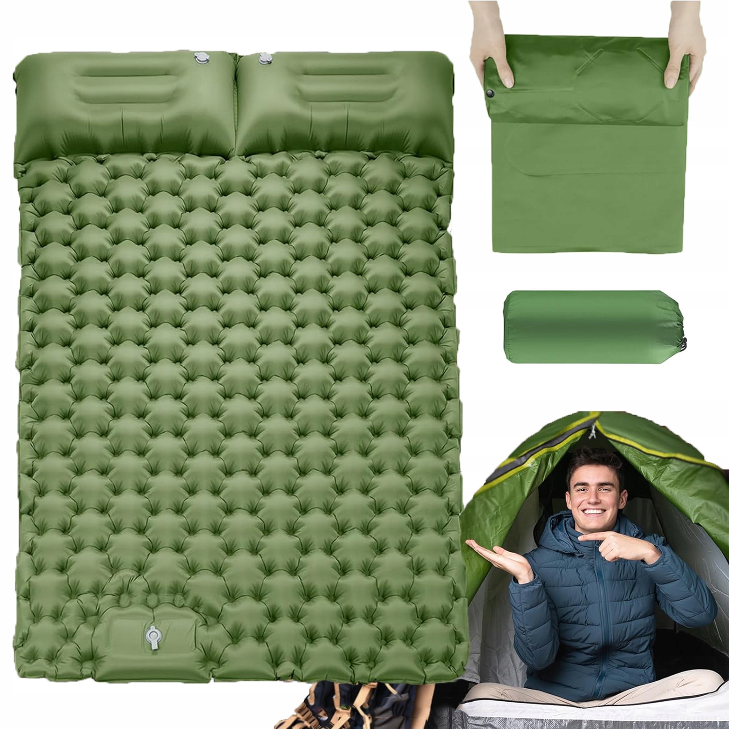 Matrace Nafukovací Podložka Pod Stan Vestavěná Pumpa 195 CM