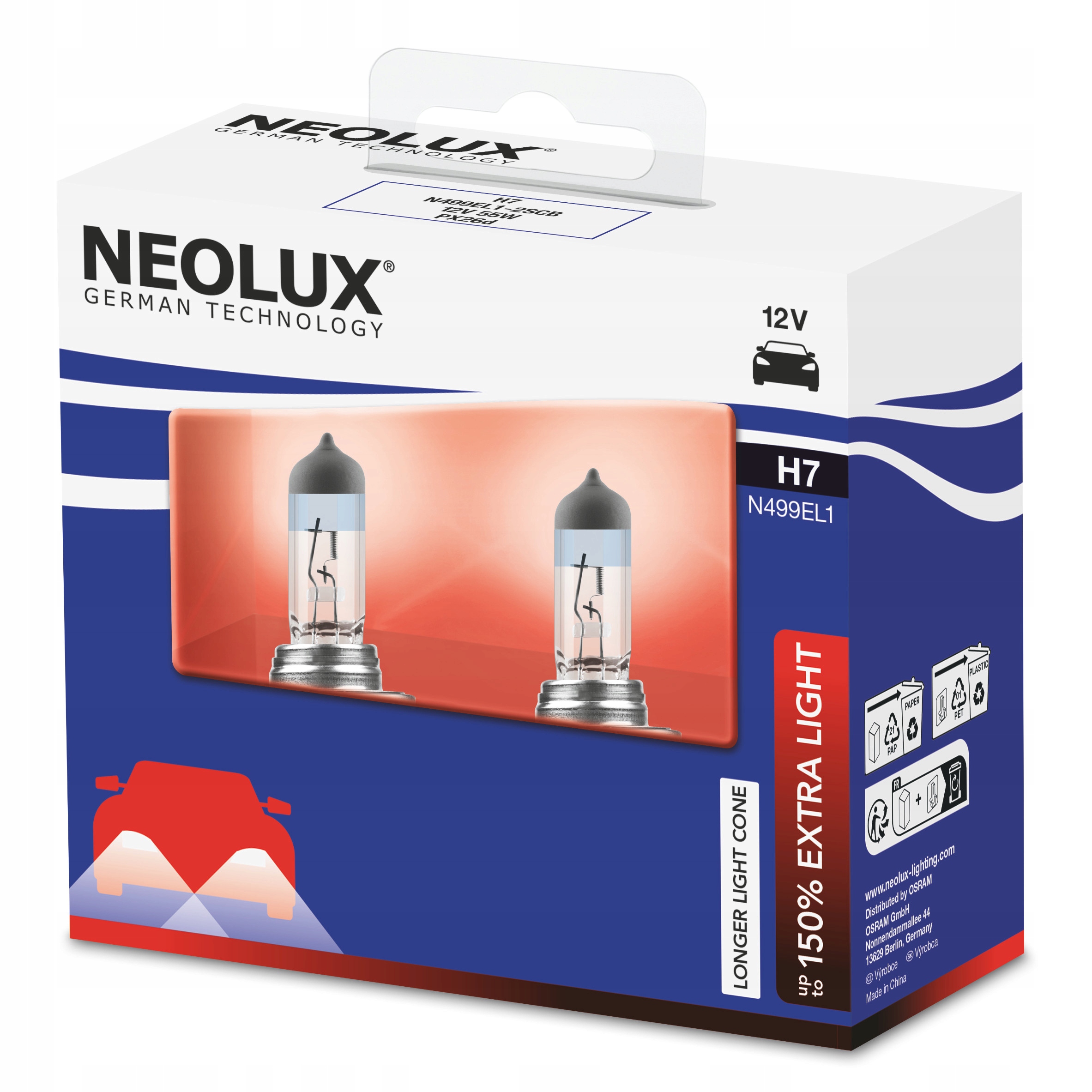 

H7 Neolux Extra Light +150% Megalight Ultra 12V