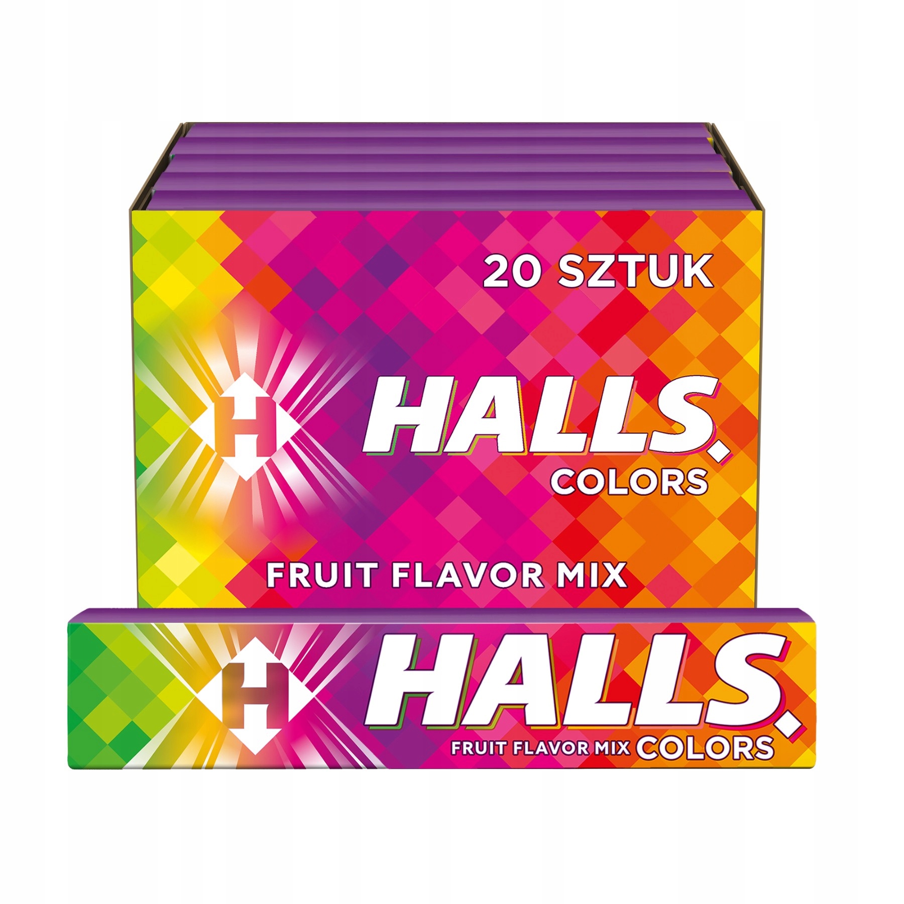Levně Halls Bonbóny Colors Fruit Mix 33 g x 20 kusů