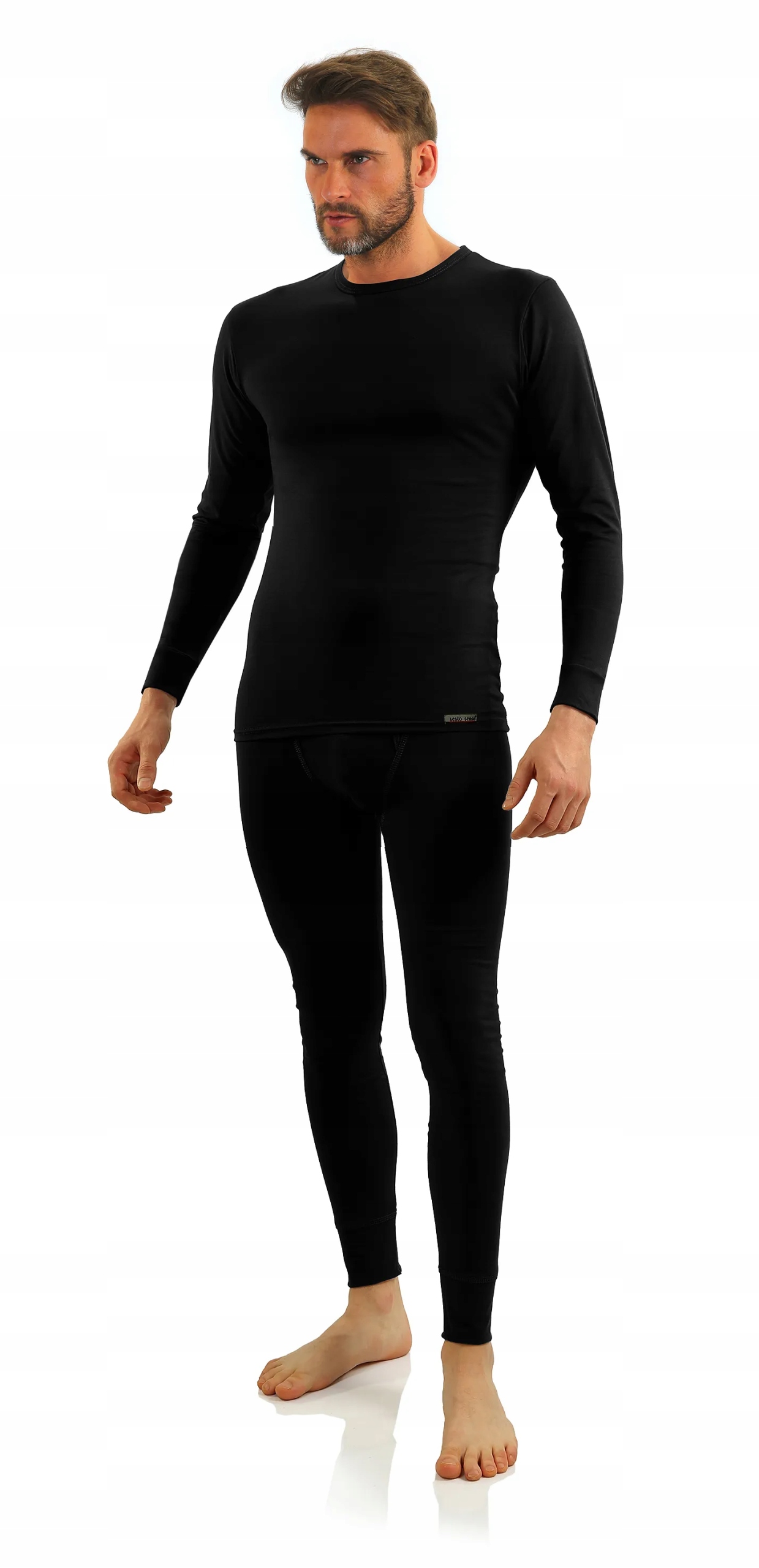 Sesto Senso Pánský komplet kalhotek 114 a podprsenek 111 bavlna Černá XXL