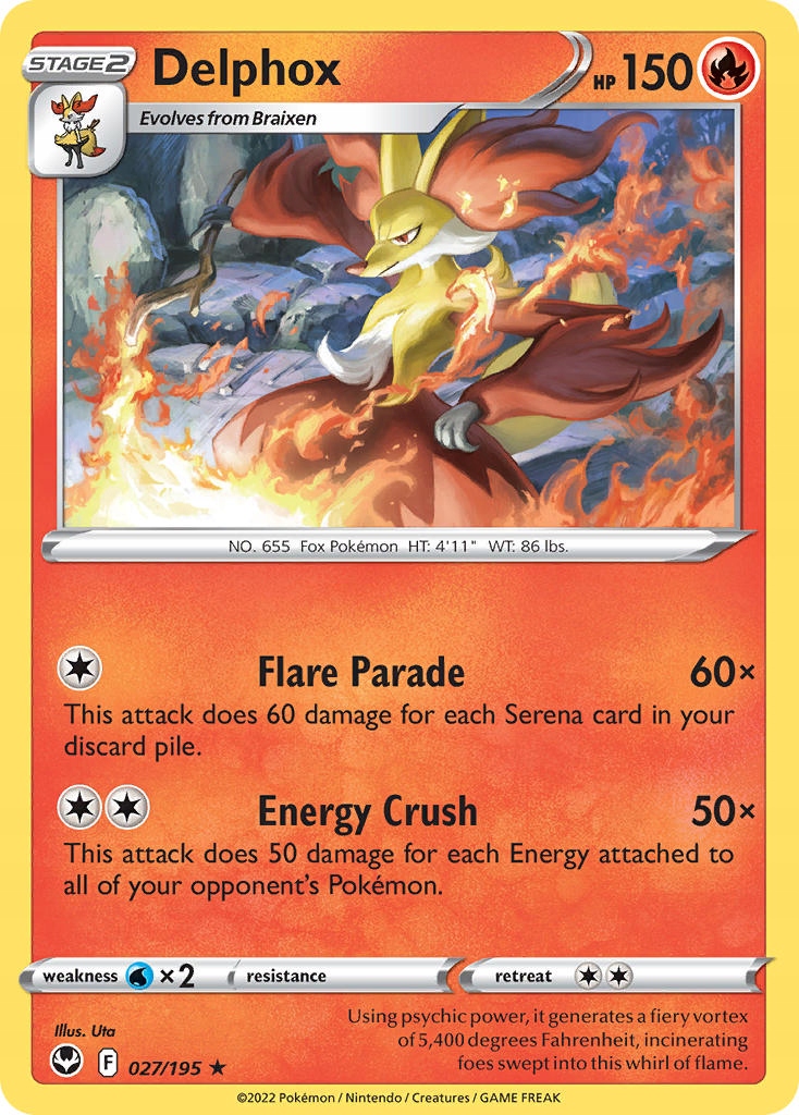 Delphox |027/195|SIT|Silver Tempest| Rare