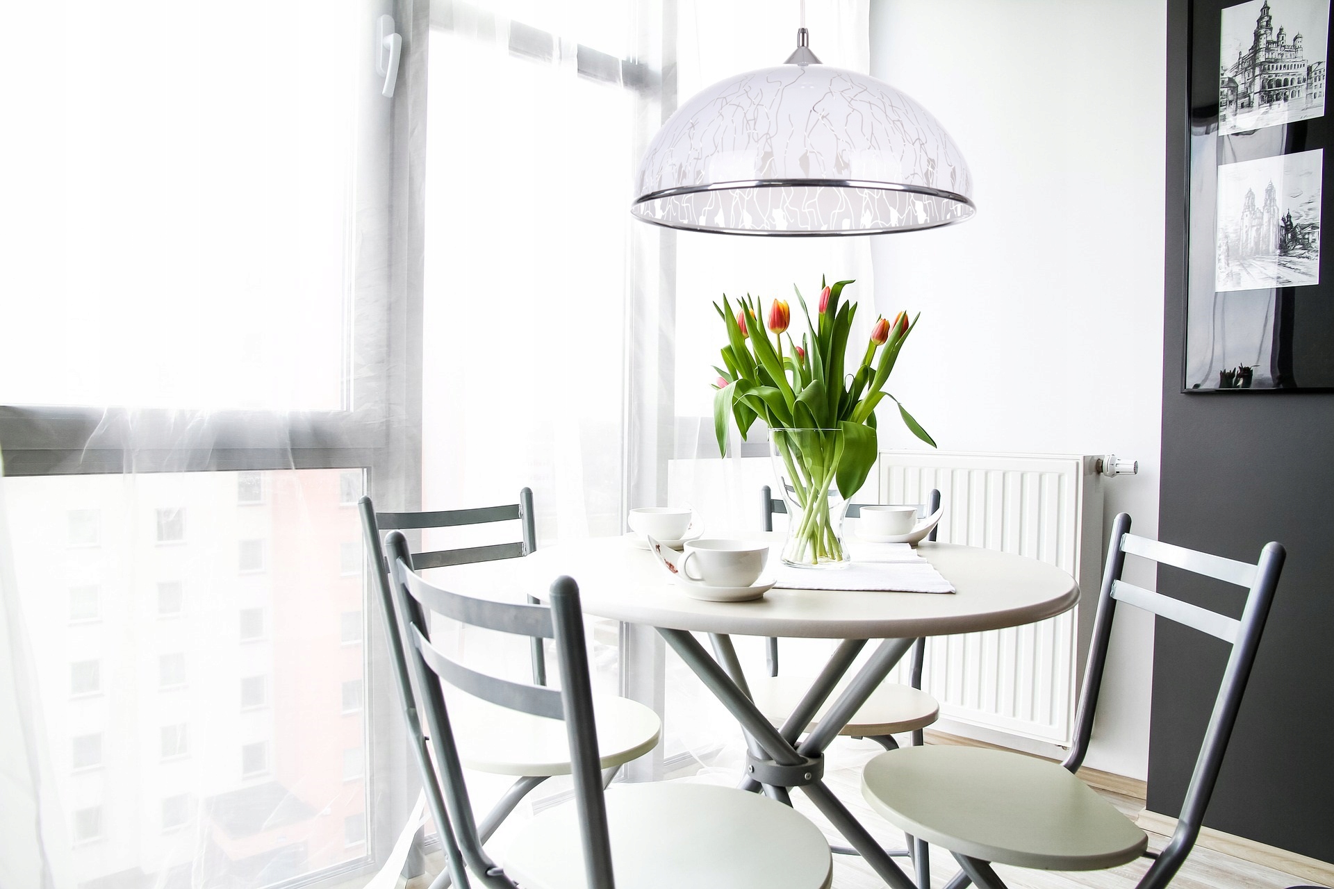 LAMPA WISZĄCA ŻYRANDOL PLAFON PÓŁKULA KUCHENNA LED Długość/wysokość 85 cm