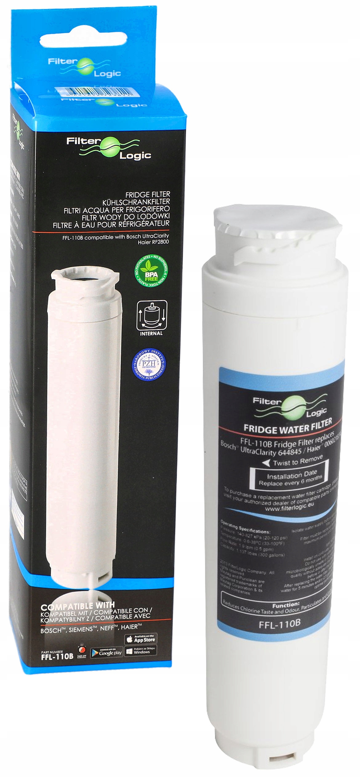 Filtr wody do lodówki Haier 101699 101699B 0060218743 RF2800-13 i RF-2800