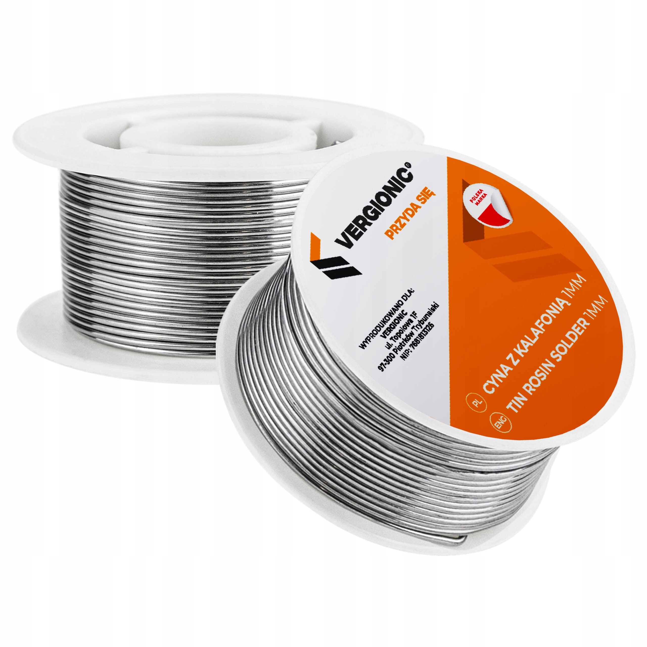 CYNA SPOIWO DO LUTOWANIA Z KALAFONIĄ STOP CYNY W ROLCE ROLKA SZPULA 1MM Producent Vergionic