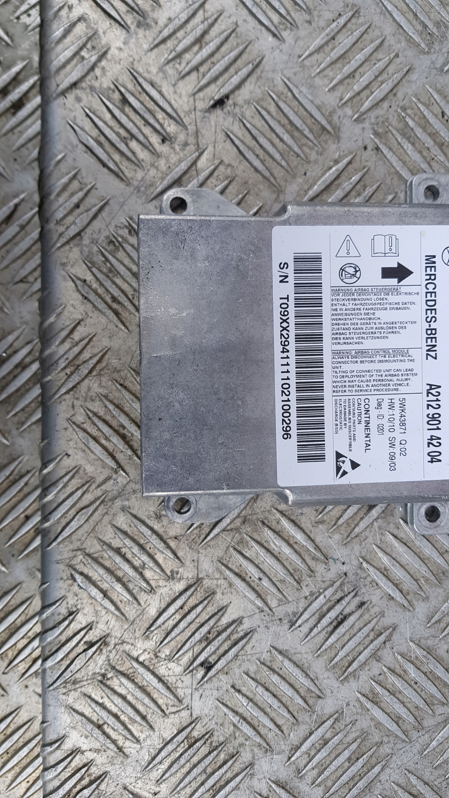 MERCEDES W212 modulo Centralina airbag airbag A2129014204