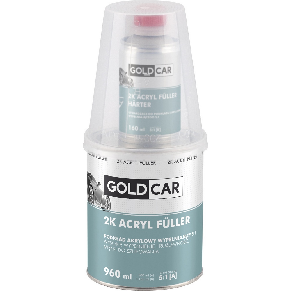 Podkład Goldcar Podkład akrylowy 2K 5:1 biały z utwardzaczem kpl. 960ml
