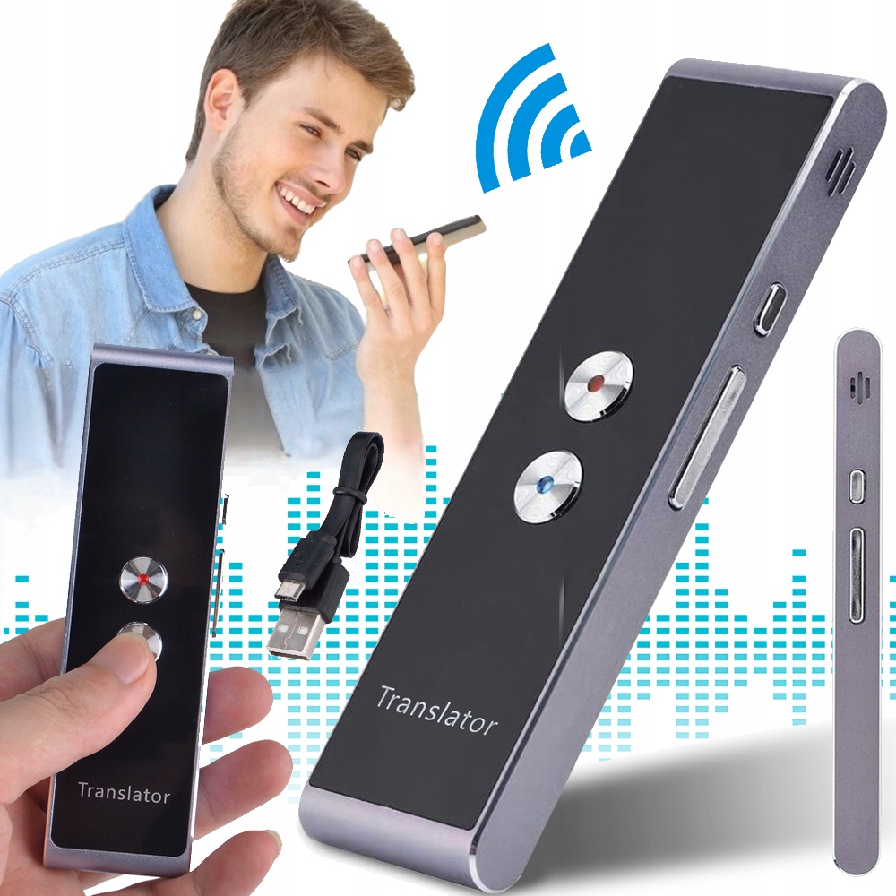 Przenośny Tłumacz Wielojęzyczny Tłumacz Srebrnoszary