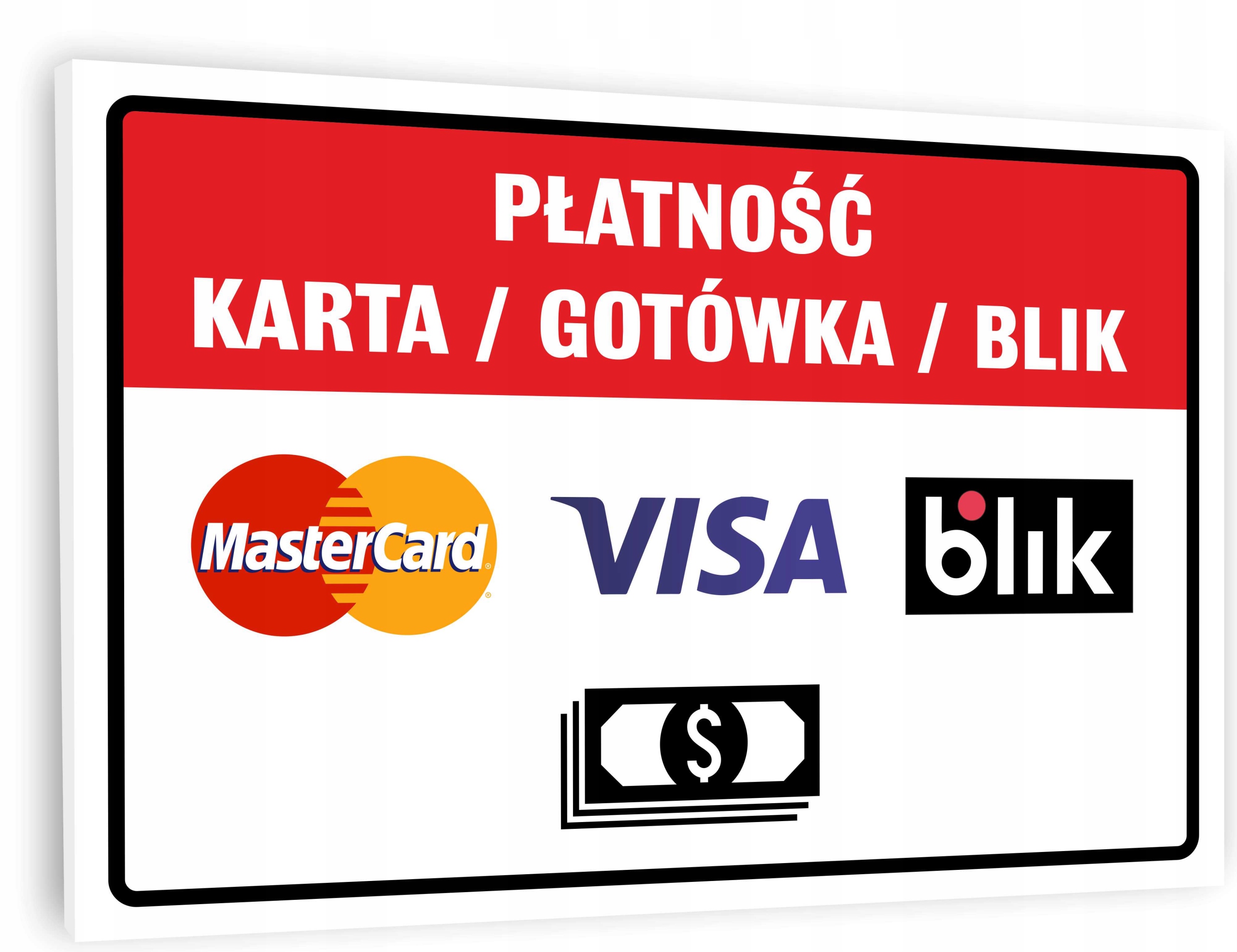 

Tabliczka Płatność Gotówką Kartą Blikiem