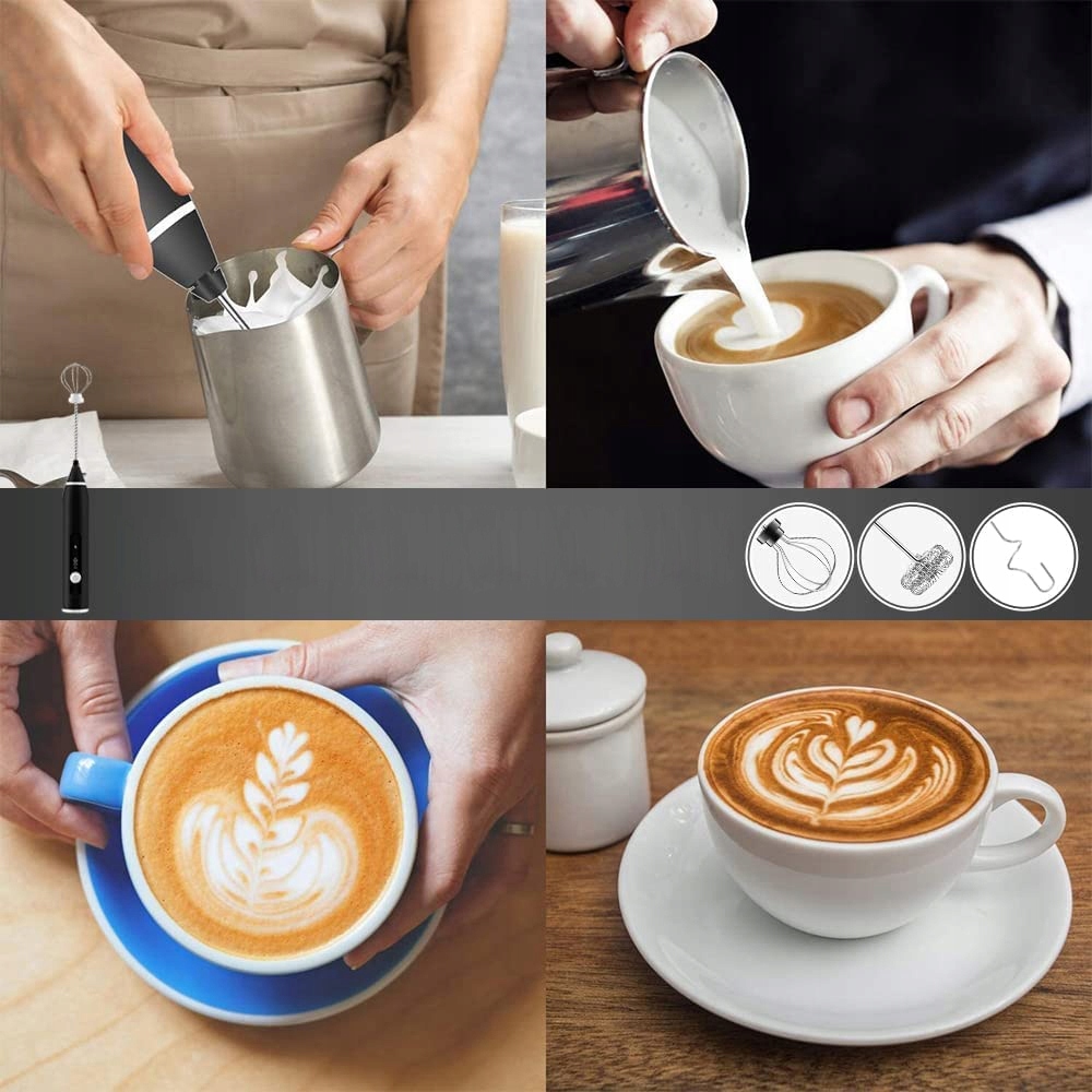 RĘCZNY SPIENIACZ UBIJACZ DO MLEKA KAWY MINI MIKSER 2w1 STAL NIERDZEWNA Model SPIENIACZ DO MLEKA mikser AKUMULATOROWY NOVAZATECH