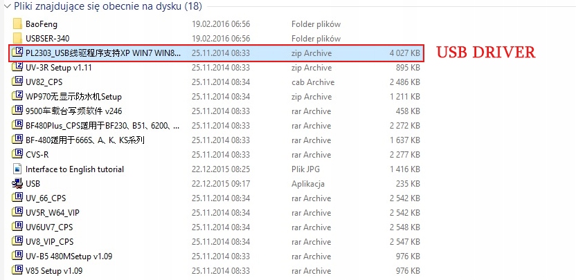 Kabel do programowania Baofeng UV-9R A-58 UV-XR Marka Baofeng