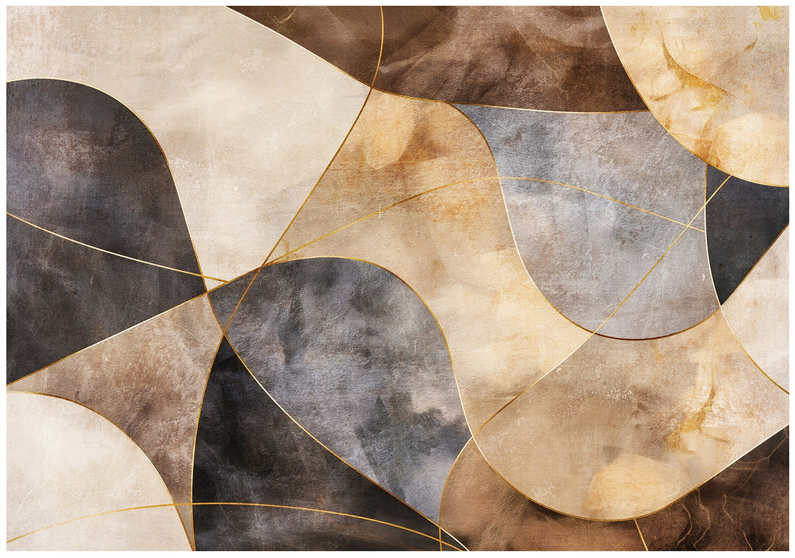 Vinylová Fototapeta Na Flizeline Abstrakcia Art Deco Béžová Zlatá 368x254