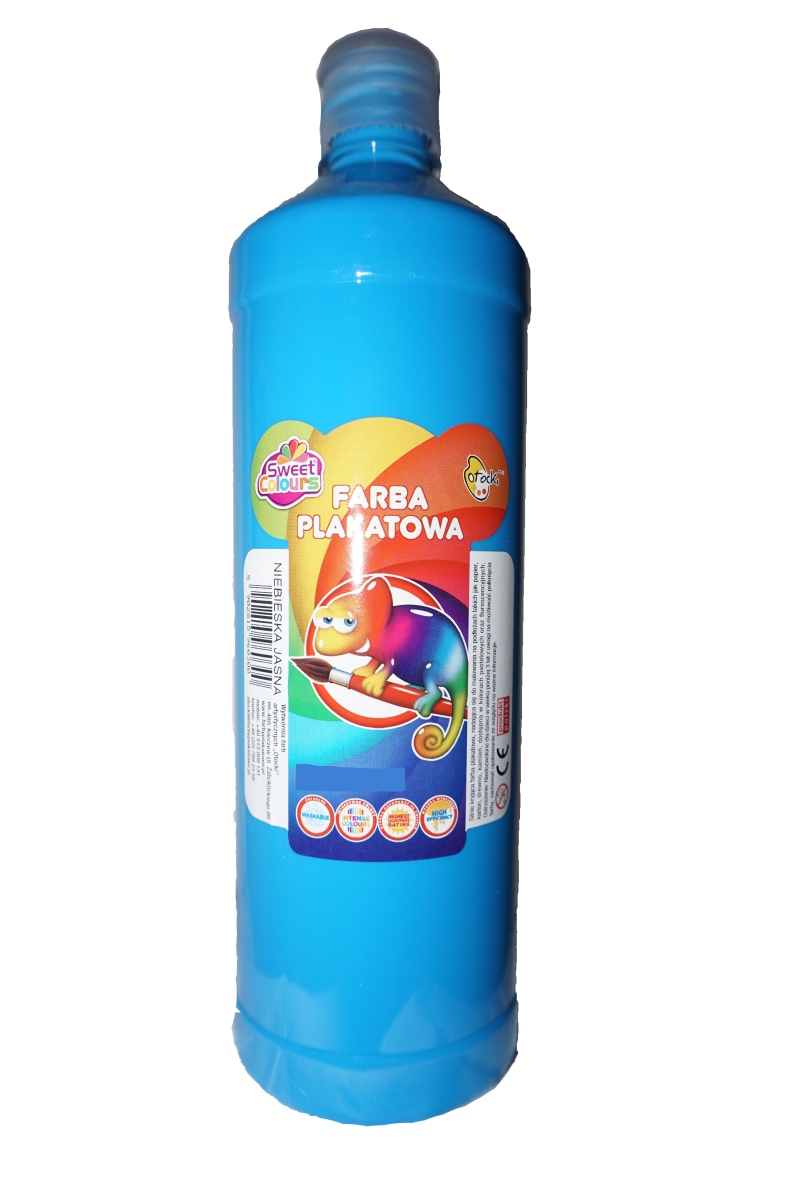 FARBA PLAKATOWA TEMPERA NIEBIESKI JASNY 1000ML 24H