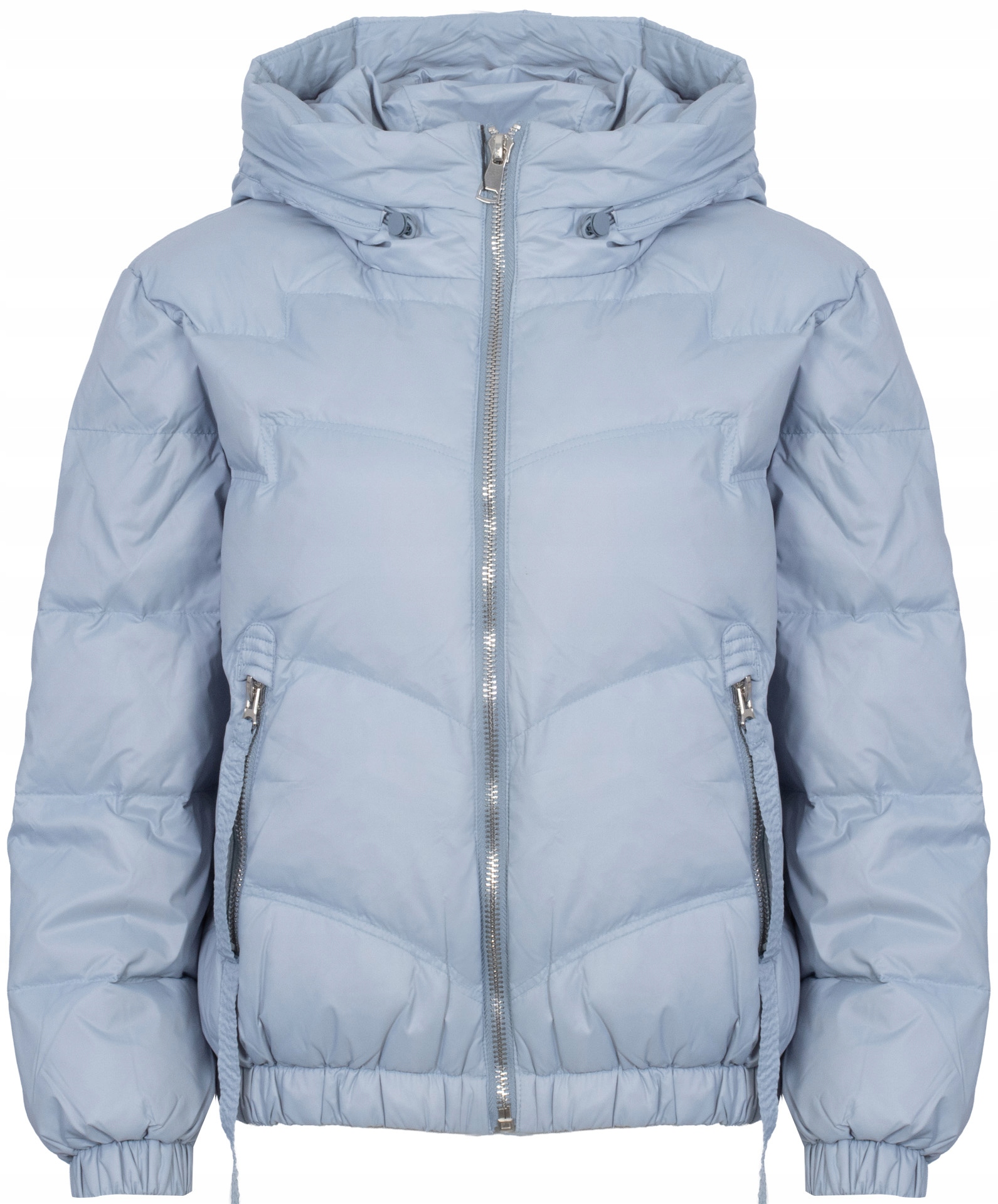 Romeo Gigli Dámská Péřová Bunda S Kapucí 01W24 R01 Celeste