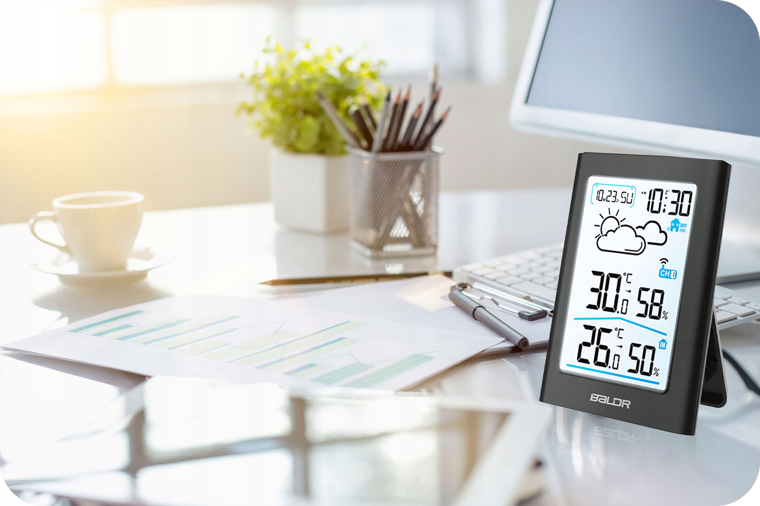 BEZPRZEWODOWA STACJA POGODOWA POGODY HIGROMETR + CZUJNIK Kod producenta 391100