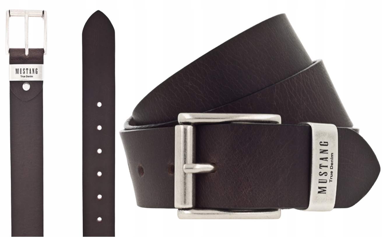 Kožený Opasek Pánský Ke Kalhotám Bronz Mustang Přírodní kůže celková délka 108 cm