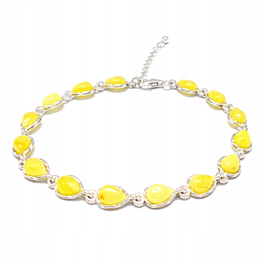 Stříbrný Náramek S Jantarom