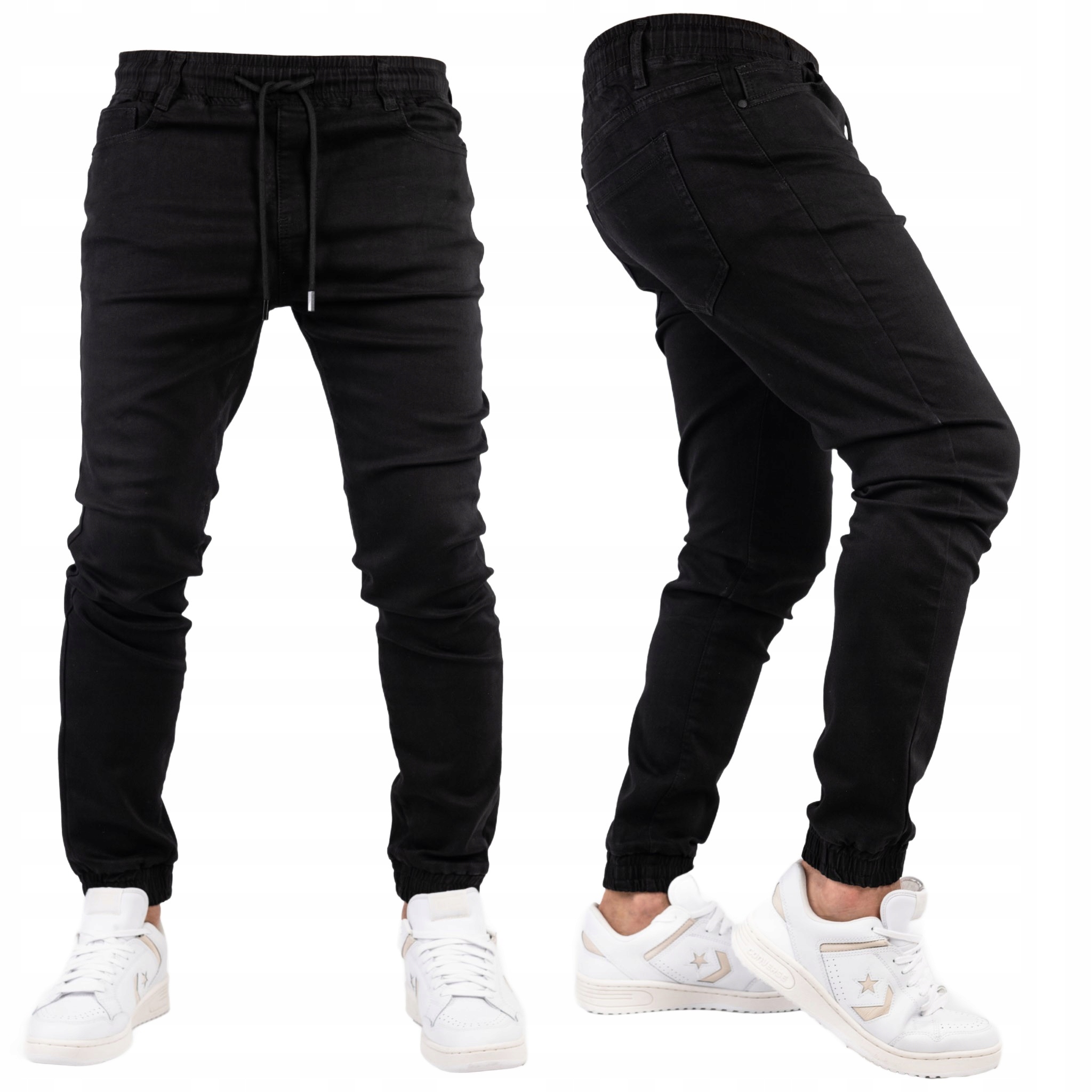 Pánské kalhoty Joggery Černé Džíny Slim Fit Streetwear vel. 40
