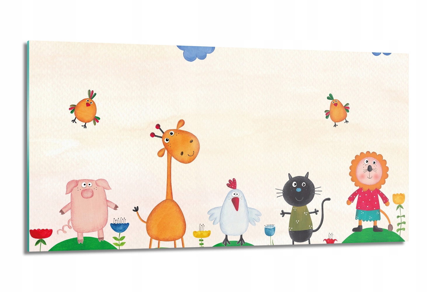 panel do kuchyne Zvieratá, oblaky 100x50, moderný