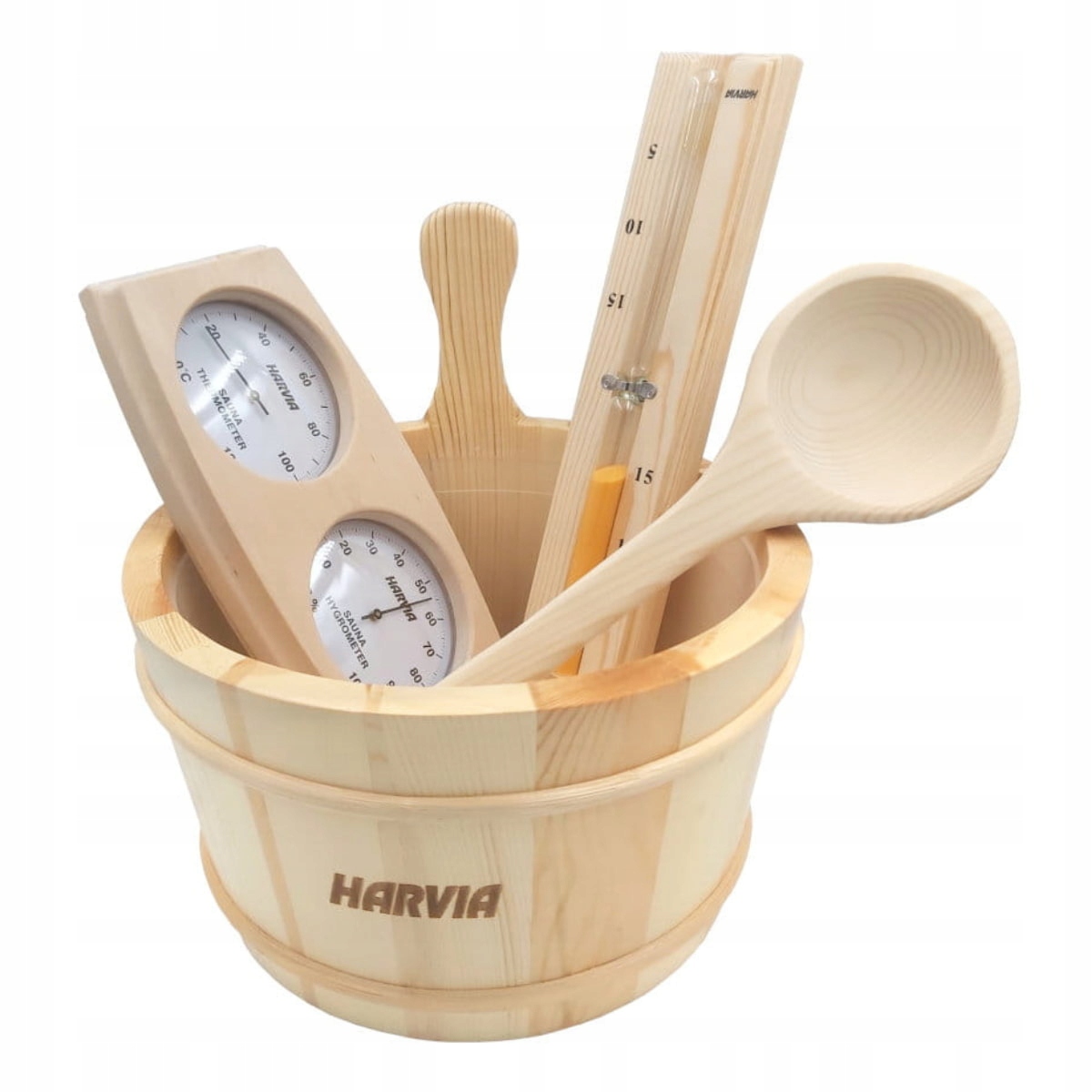 Sada Príslušenstva Do Sauny Ceber Naberačka Presýpacie Hodiny Termo-vlhkomer Č.21