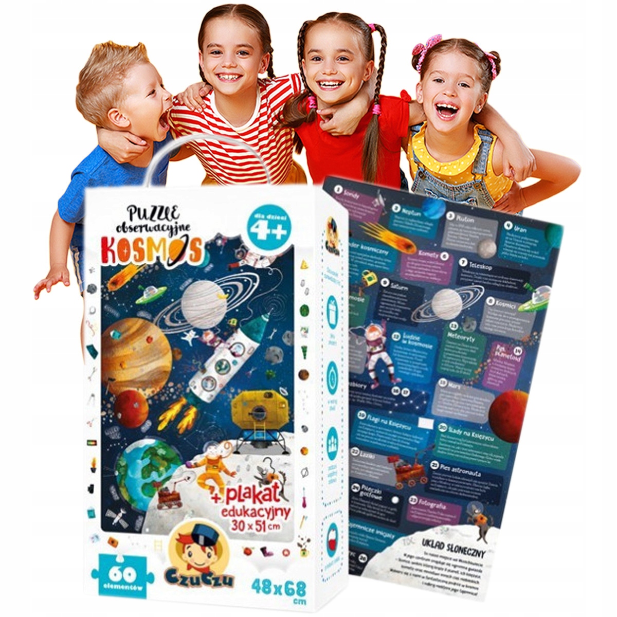

Puzzle dla Dzieci Edukacyjne Kosmos 60 Elementów