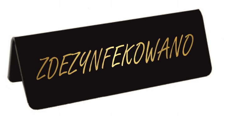 

Tabliczka kredowa mała Zdezynfekowano złota