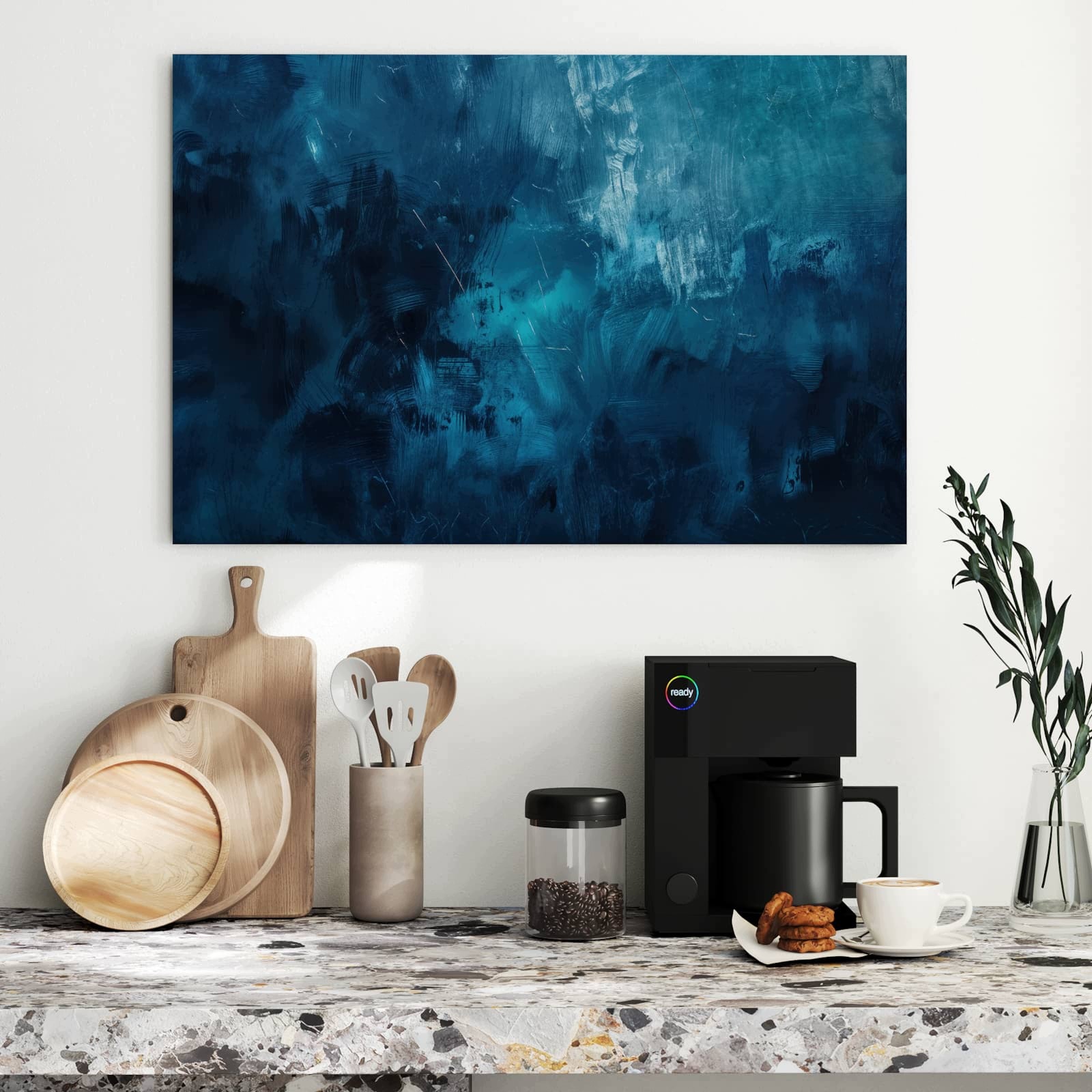 Magnetická tabule Abstraktní Odcienie blekitu 90 × 60 cm