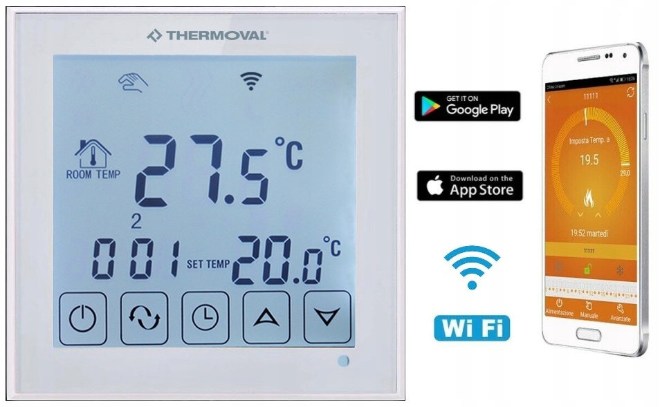 Regulator temperatury Thermoval TVT 31 WiFi Długość 0 m