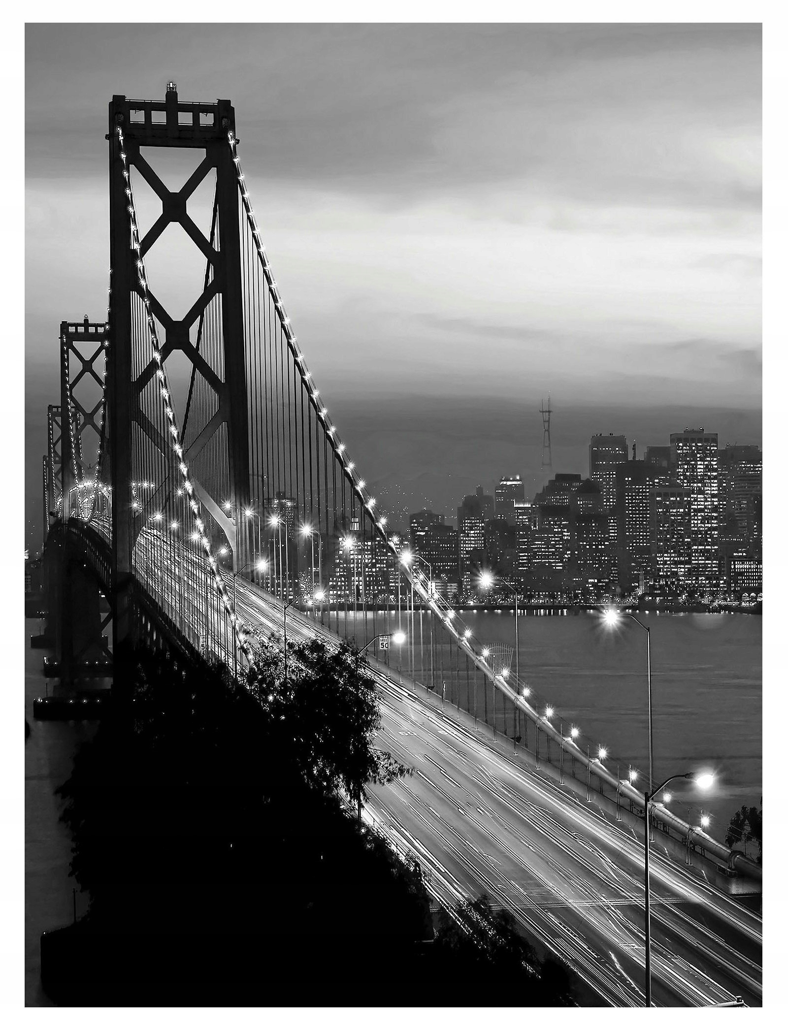 Tapeta Most San Francisco v noci panorama města světla styl 206x275 lepidlo