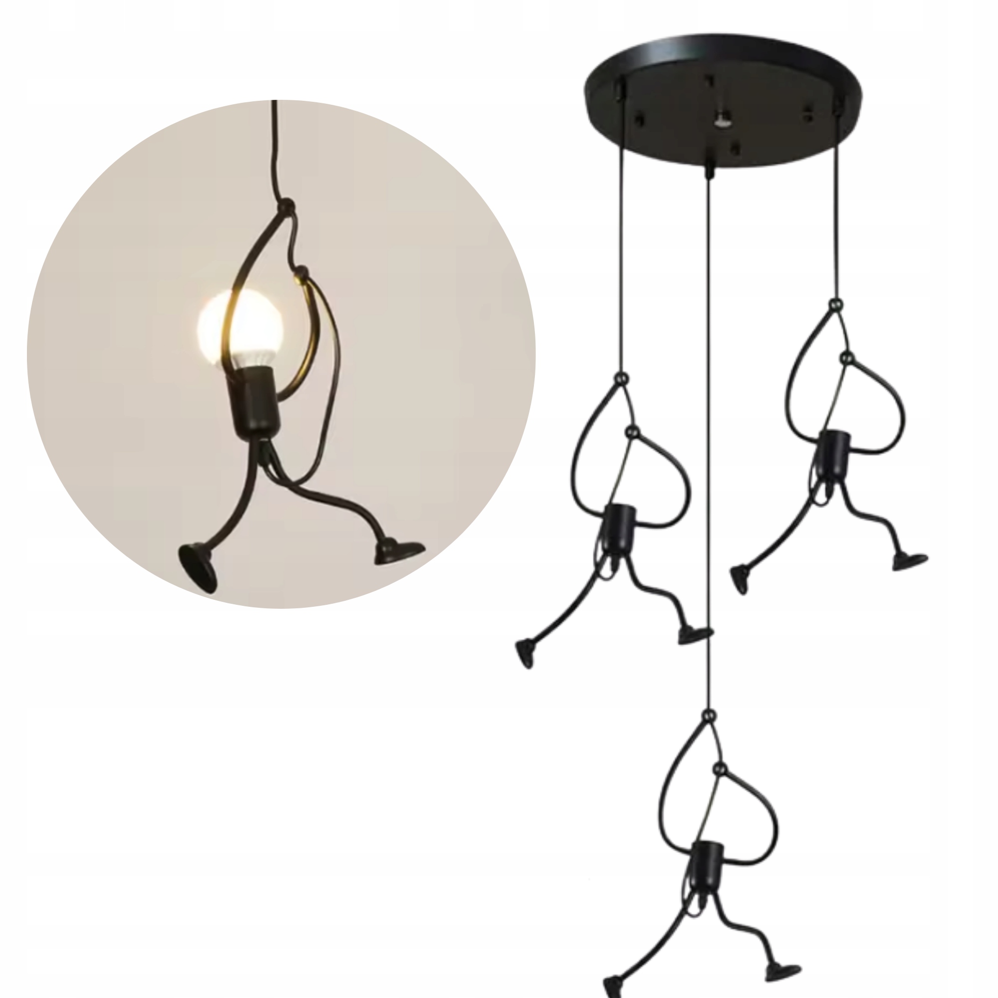 Závěsná Moderní Led Stropní Svítidlo lustr Horolezci Loft Lidé