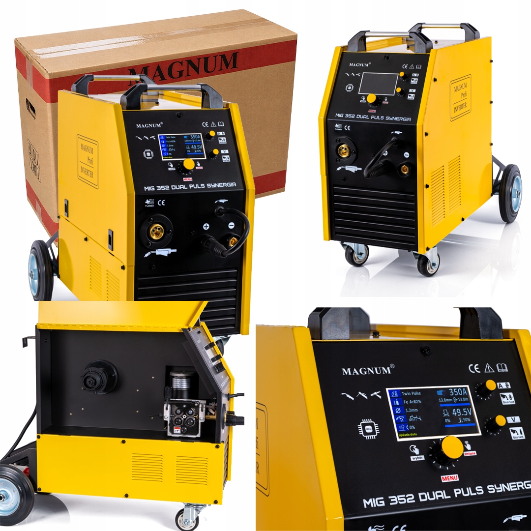 Magnum Spawarka inwerterowa Mig/mag 352 Dual Puls Synergia LCD 4x4, MB24/3