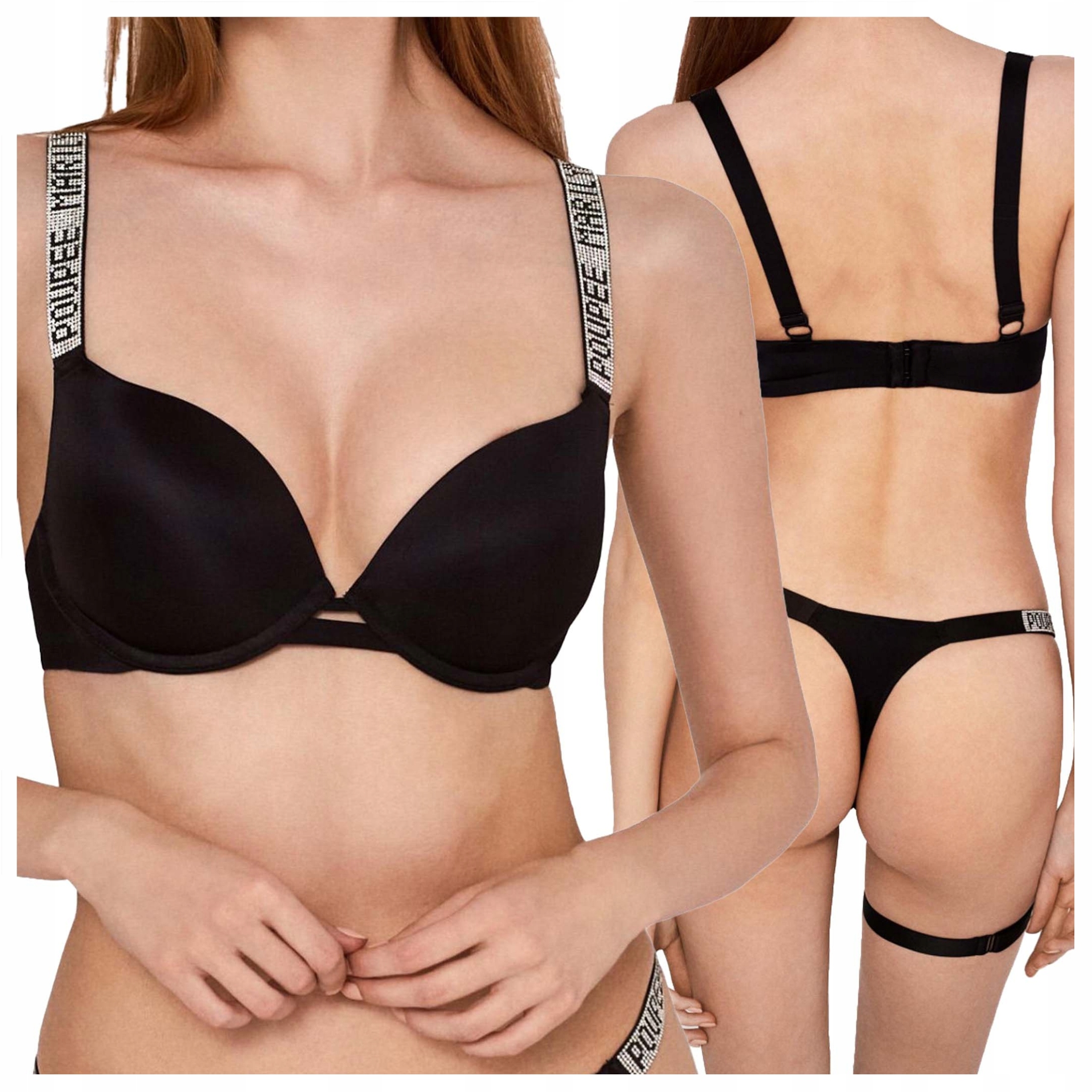 Hladká vyztužená podprsenka s lesklými ramínky Marilyn 70E