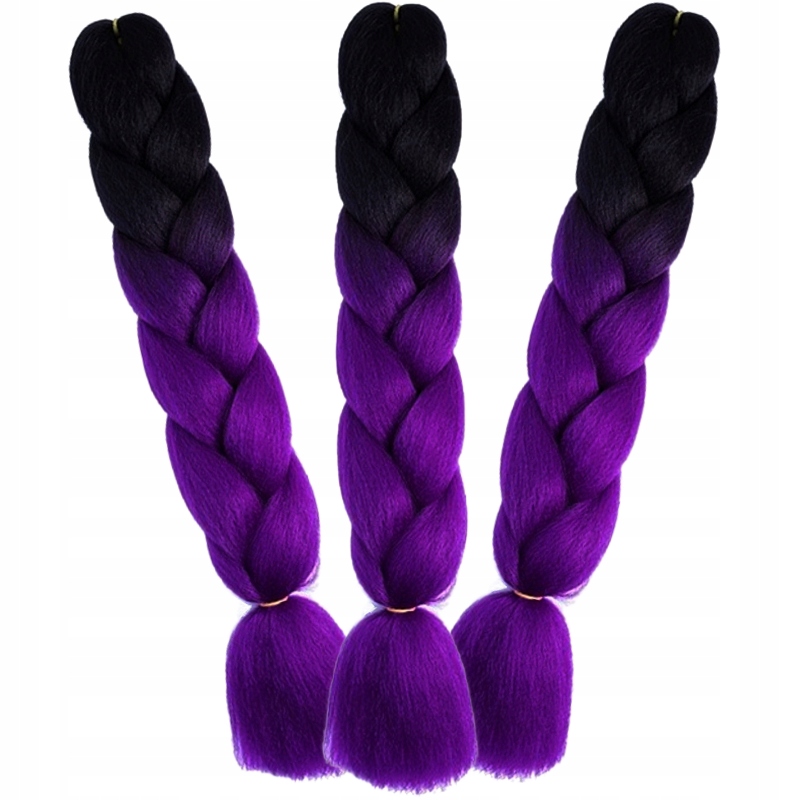 2x Włosy Syntetyczne do Warkoczyków 2-kolorowe