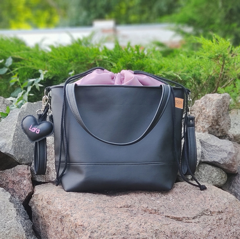 Torba do wózka organizer pojemna z zaczepami skóra Wysokość 32 cm