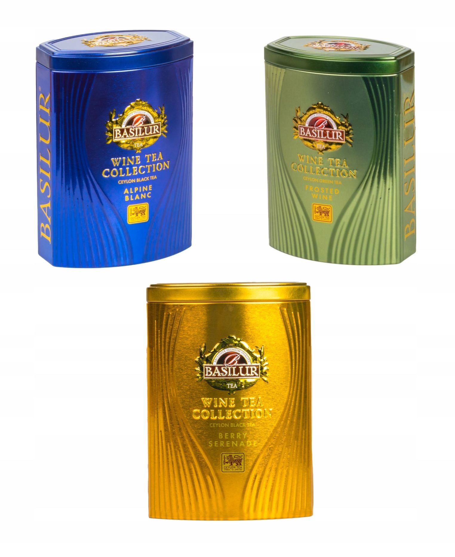 Basilur kolekcja luksusowych herbat liściastych Wine Tea 3x 75g