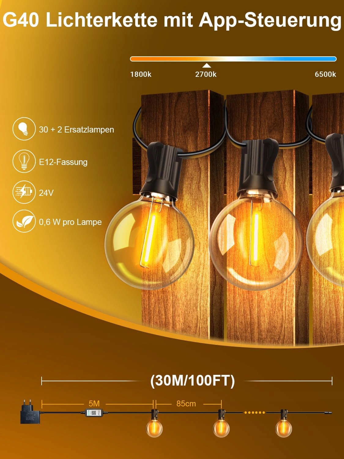 PHILIPS Lampa Zewnętrzna LED 30m Sterowanie Aplikacją Muzyka Timer Ogród — miniatura 6