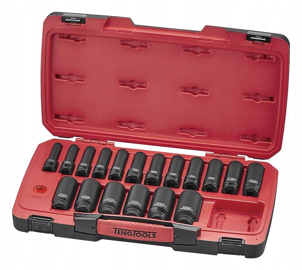 Sada dlhých úderových nástavcov s uchopením 1/2" Teng Tools T9222L