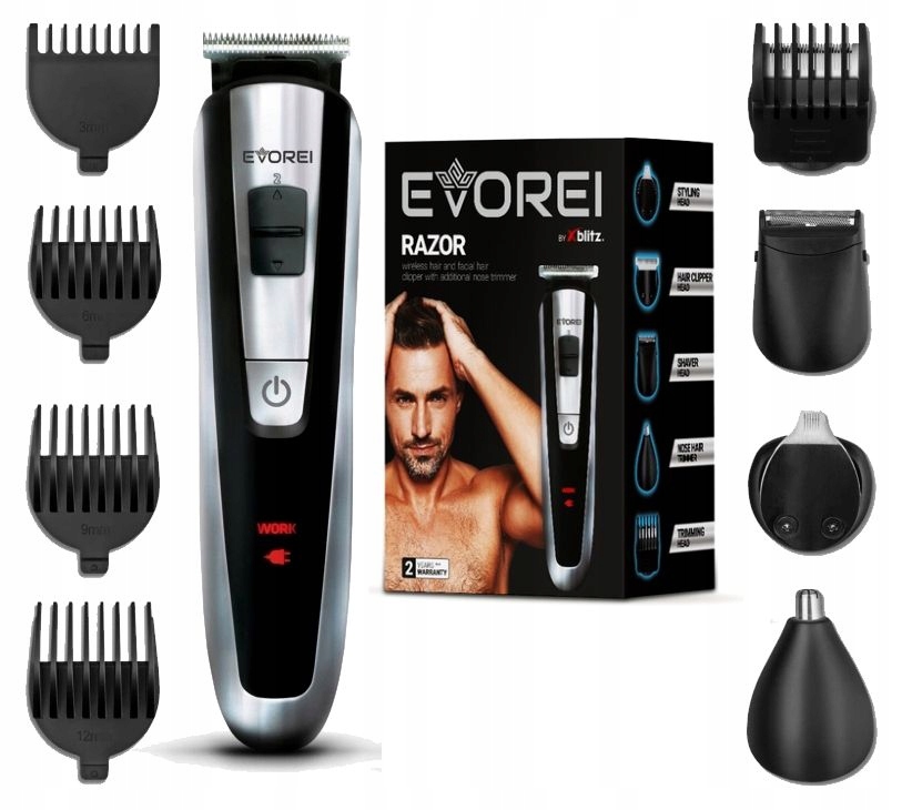 Zastřihovač Hlavy Pro Holení Vousů Evorei Bezdrátový