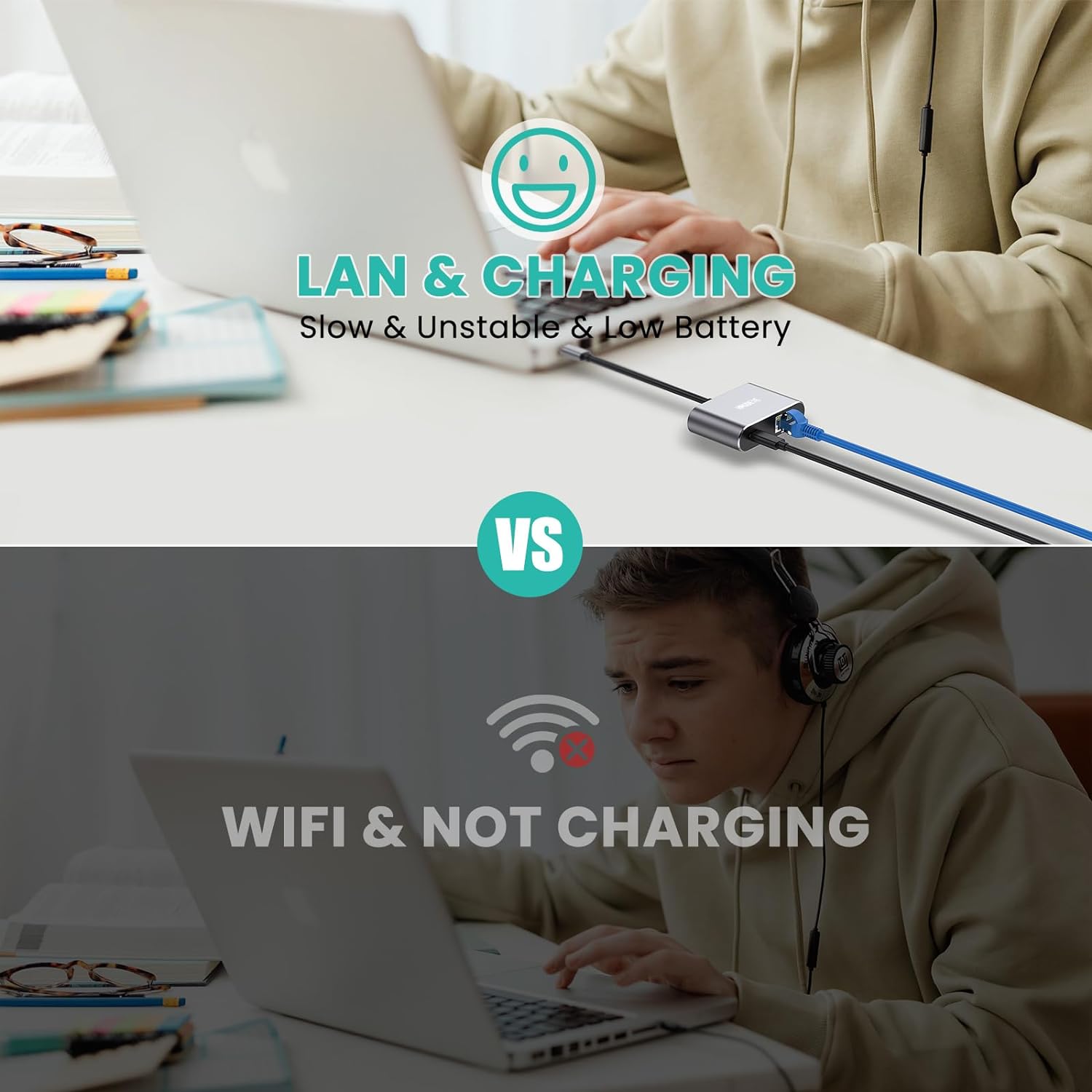 Adapter USB C dock Ethernet (RJ45) z portem ładowania 60 W Stan opakowania uszkodzone