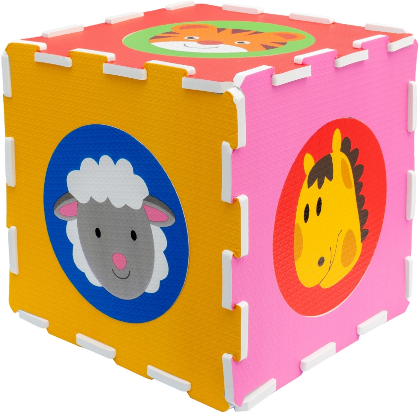 MATA PIANKOWA PUZZLE MIĘKKIE PIANKOWE DUŻE ZWIERZĘTA Wiek dziecka 10 m +