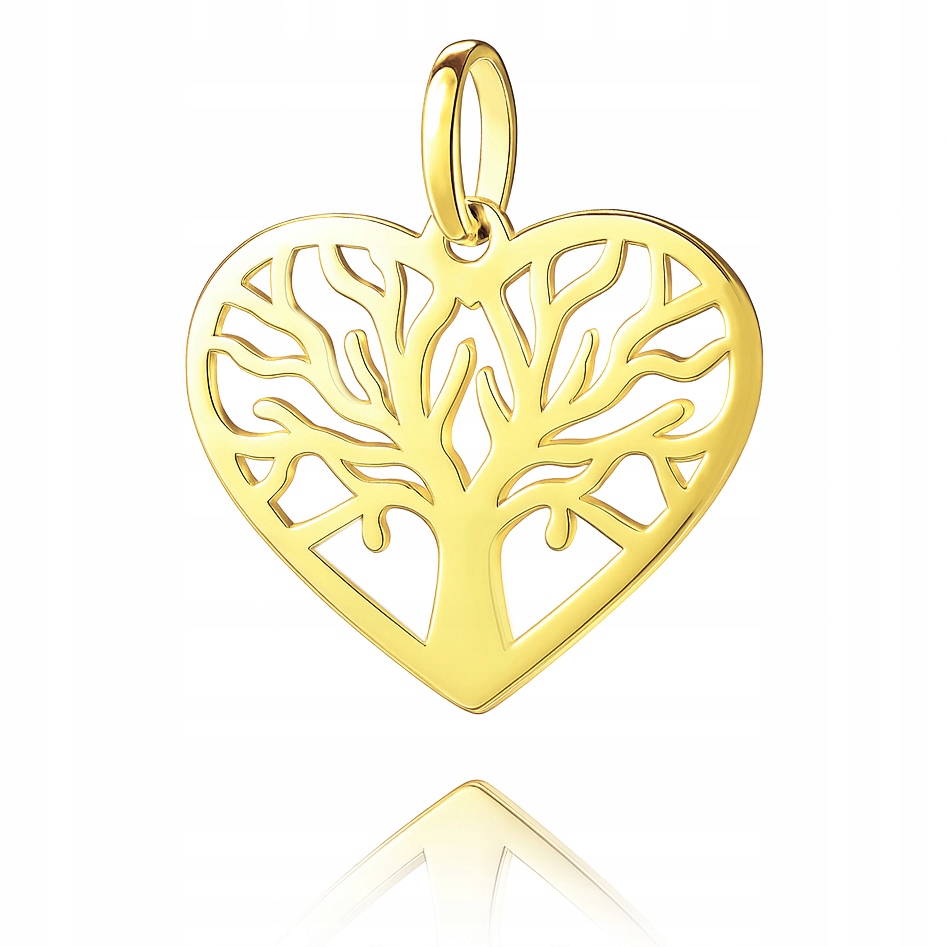 Zlatý přívěsek strom štěstí v srdci Au 585 15mm
