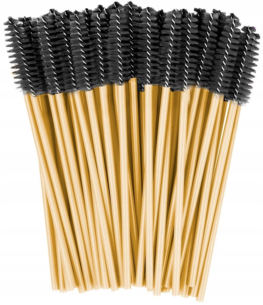 SZCZOTECZKA DO RZĘS I BRWI SPIRALKA ZŁOTO-CZARNA 50 SZT