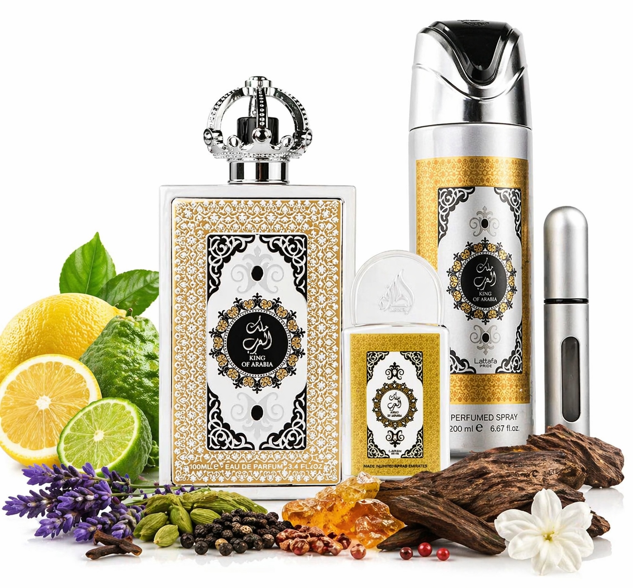 Arabski Zestaw Lattafa King Of Arabia 100ml EDP+20ml+Deo 200ml