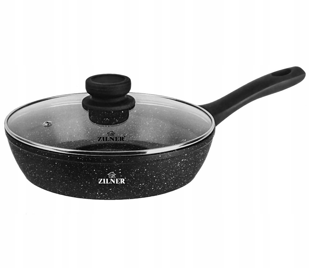 PATELNIA Z POKRYWĄ GŁĘBOKA PROSTA ZILNER 28CM MARMUROWA ZL-7717