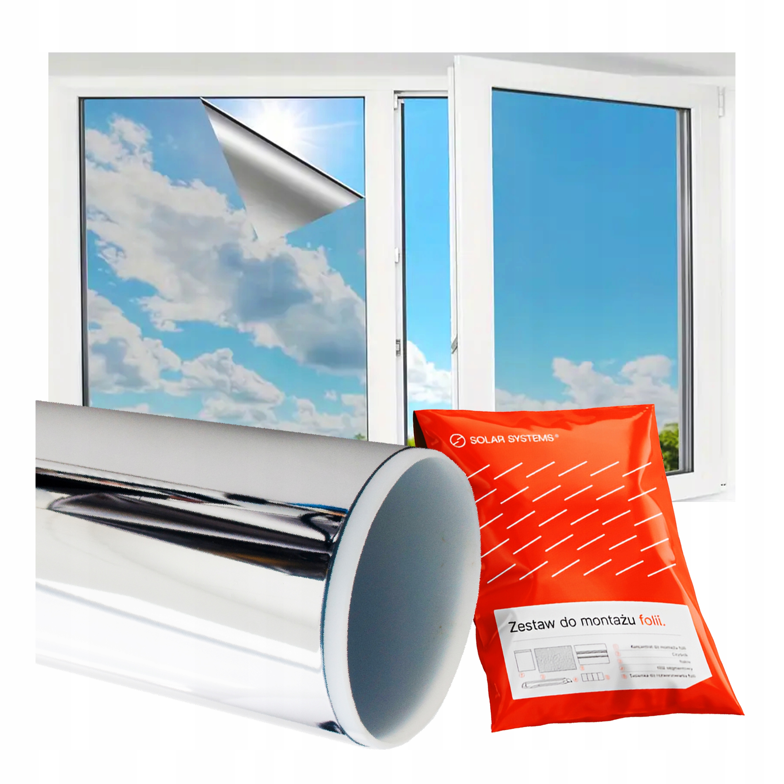 Vnútorná protislnečná fólia 100 x 400 Okienná fólia na sklo Benátske zrkadlo