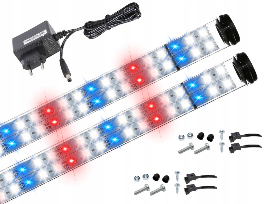 Led zářivka Full Spectrum 2x30 cm akvárium Grow dvojitá řada diod