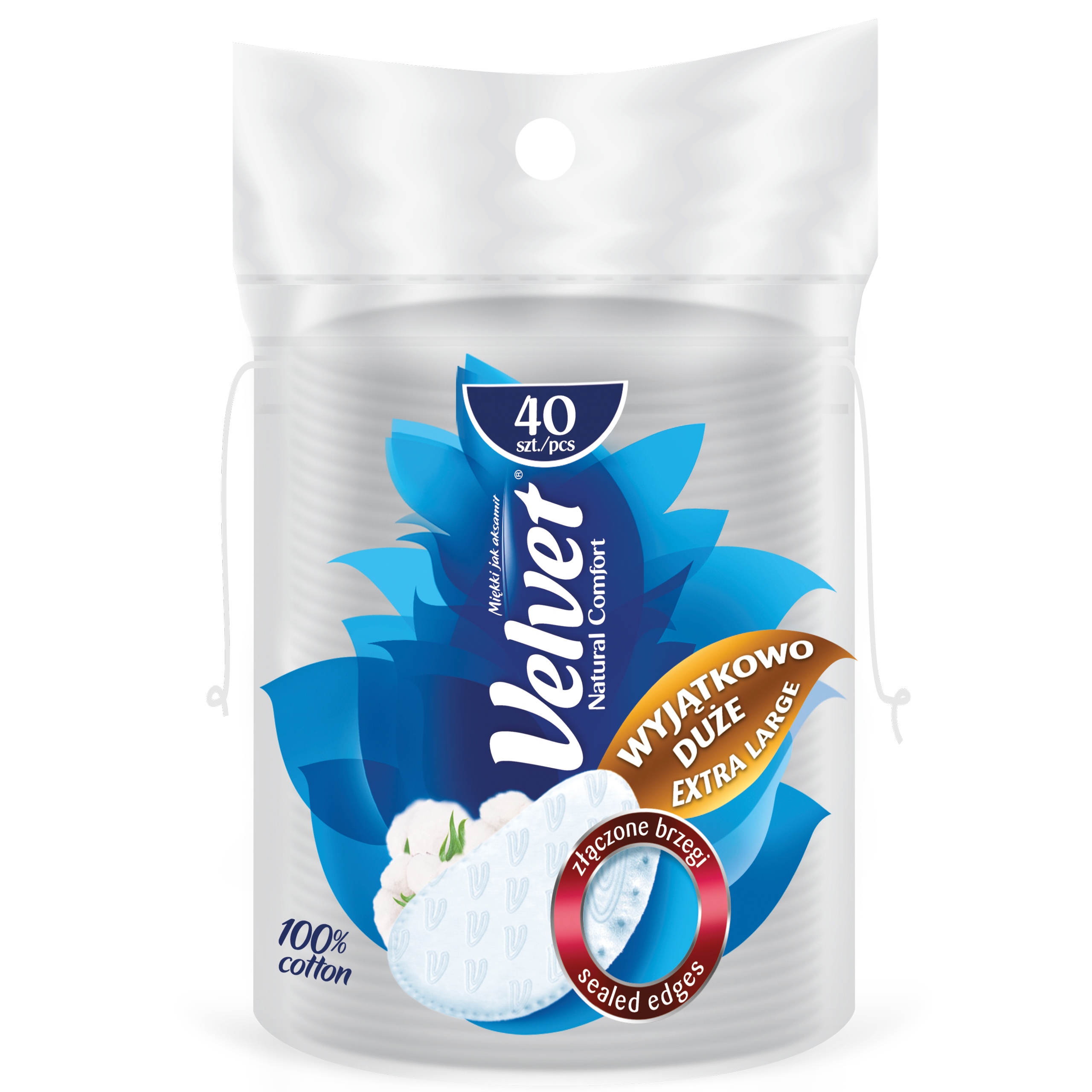 

Velvet płatki kosmetyczne 40 szt duży płatek