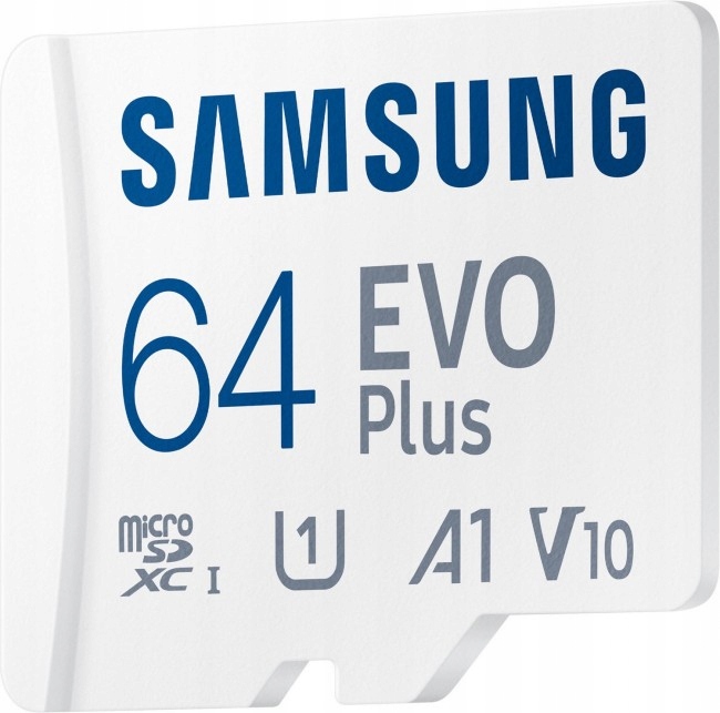 Samsung EVO PLUS microSDXC 64GB UHS-I U1 [Zapis 20MB/s Odczyt 130MB/s] Maksymalna prędkość zapisu 90 MB/s