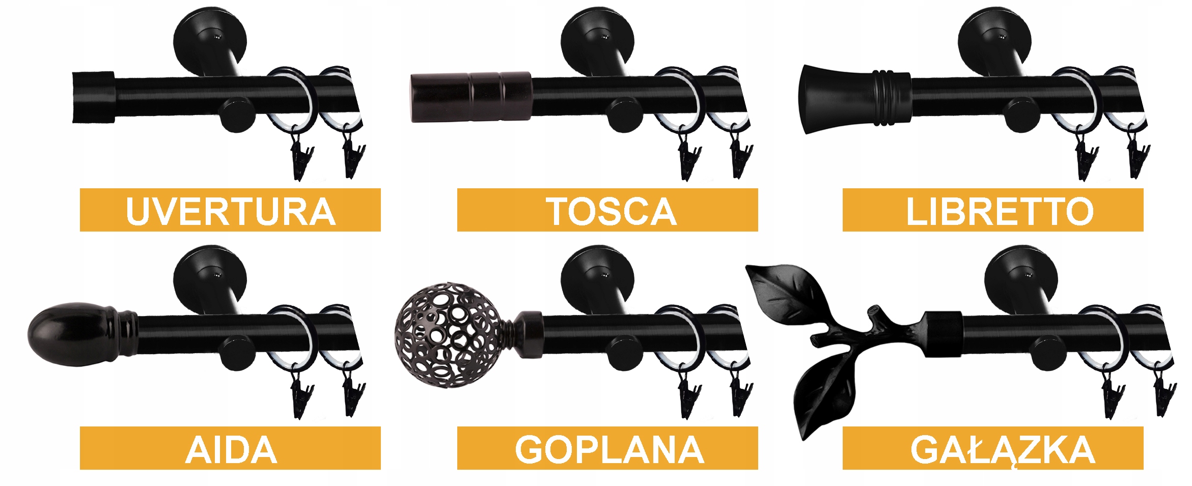 KARNISZ METALOWY POJEDYNCZY 19 mm 180 cm WZORY Rodzaj karnisza pojedynczy