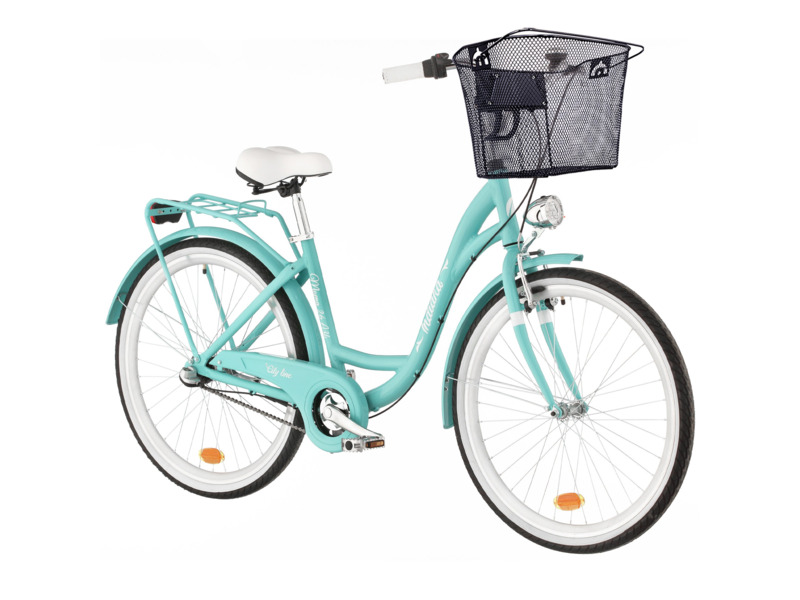 Rower miejski Indiana Moena 26 cali damski Kosz na rower VKS-105 Stalowy