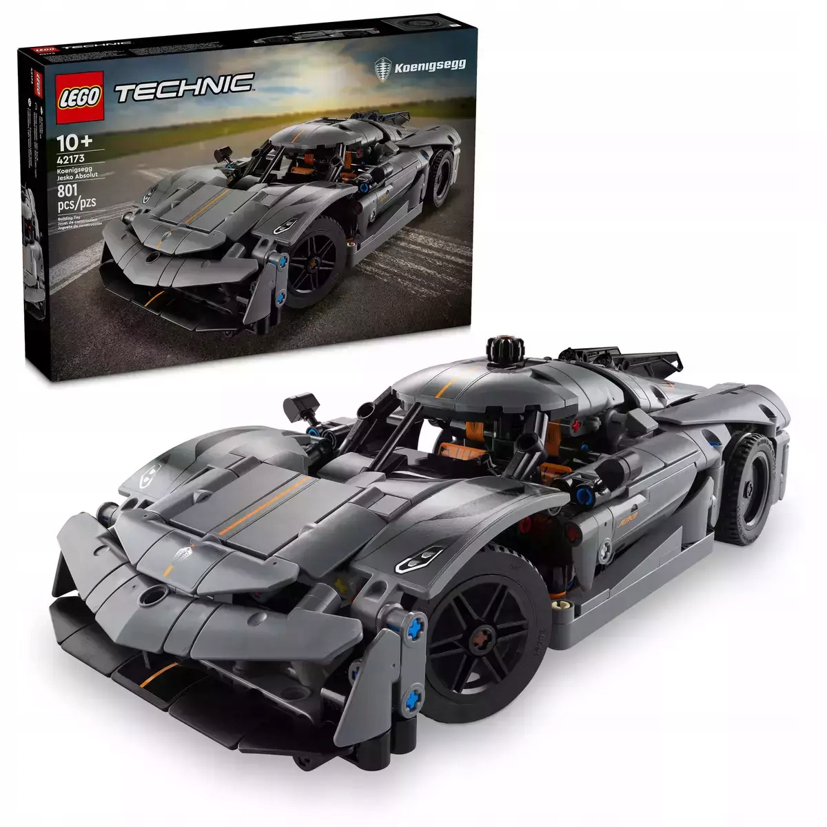 Lego Technic Šedý hyperautomobil Koenigsegg Jesko Absolut 42173